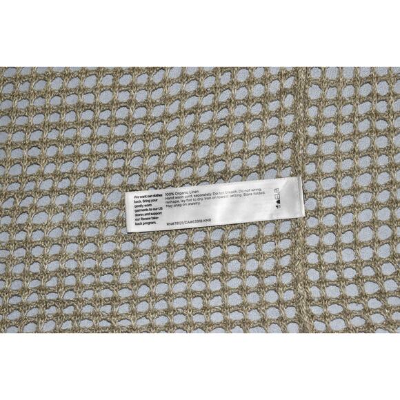 A5 NEW EILEEN FISHER Open Stitch Longline Organic Linen Cardigan Size S/M P/M - Picture 7 of 7